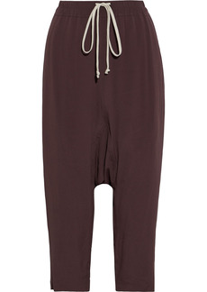 Rick Owens - Astaires cropped crepe de chine track pants - Burgundy - IT 46