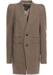 Rick Owens Woman Brushed Wool-twill Coat Taupe