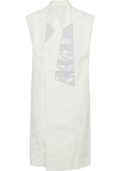 Rick Owens Woman Coated Cotton Blend-paneled Shell Vest White