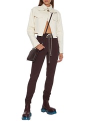 Rick Owens - Gathered crepe de chine skinny pants - Burgundy - IT 46