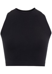 Rick Owens Woman Printed Stretch-knit Bra Top Black