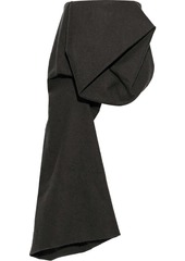 Rick Owens Woman Crumple Strapless Draped Camel And Linen-blend Felt Top Anthracite