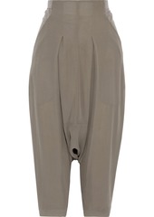 Rick Owens - Swing cropped jersey-paneled silk-crepe harem pants - Neutral - IT 40