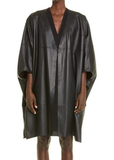 Rick Owens Women's Lambskin Leather Cocoon Coat in Black at Nordstrom