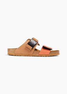 Birkenstock - Rotterdam rubber and suede sandals - Brown - EU 35