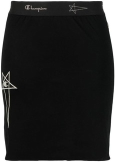 RICK OWENS X CHAMPION elasticated logo-waistband skirt