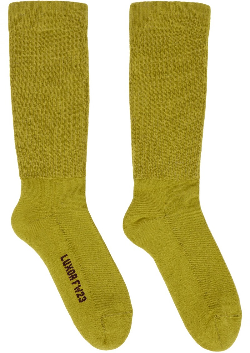 Rick Owens Yellow Logo Socks