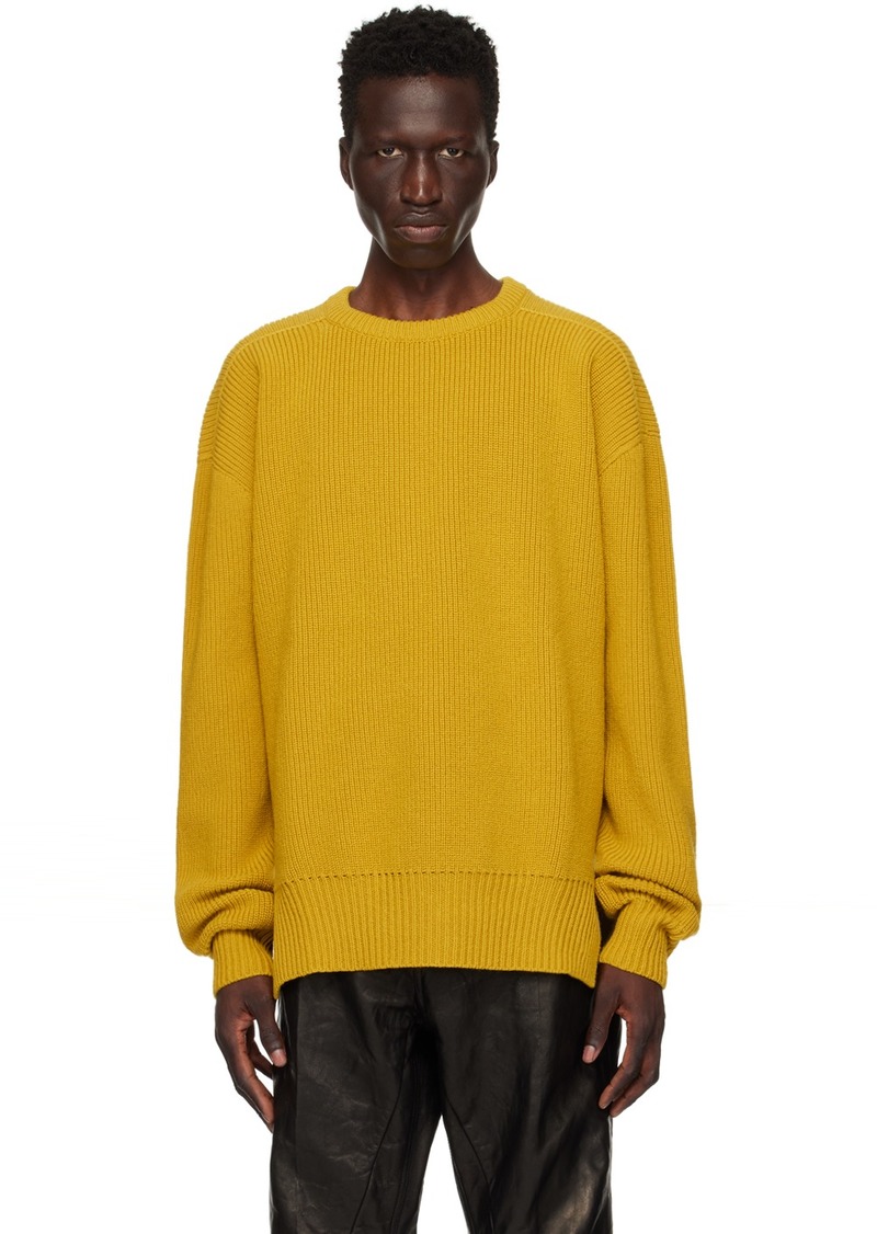 Rick Owens Yellow Porterville Fisherman Sweater