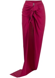 Rick Owens ruffle-trim draped maxi skirt