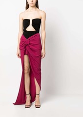 Rick Owens ruffle-trim draped maxi skirt