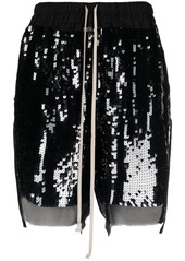Rick Owens sequin-embellished track shorts