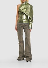 Rick Owens Sequined Denim One Shoulder Top