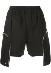 Rick Owens side zip detail elasticated waist shorts