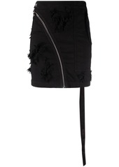 Rick Owens zip-detail frayed skirt