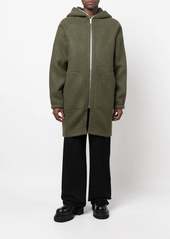 Rick Owens zip-up hooded wool coat