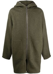 Rick Owens zip-up hooded wool coat