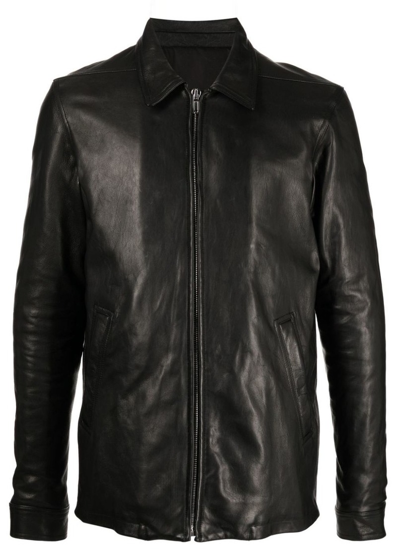 Rick Owens zip-up leather jacket