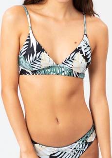 Rip Curl Coastal Palms Longline Tri Bikini Top In Black