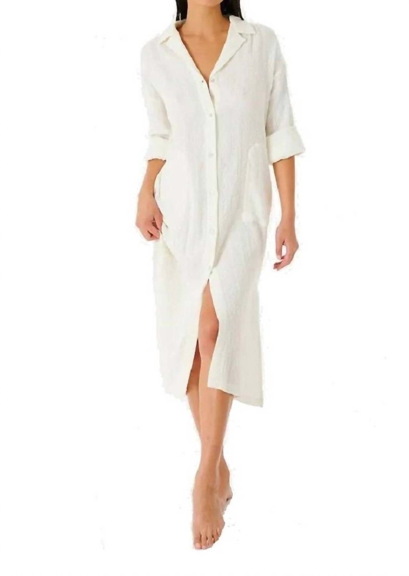 Rip Curl Norah Shirt Dress In Bone