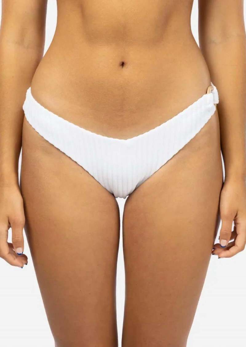 Rip Curl Rio Terry Skimpy Coverage Bikini Bottom In White