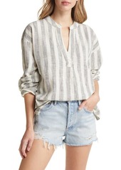 Rip Curl Classic Surf Stripe Cotton Popover Shirt in Bone at Nordstrom