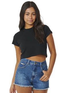 Rip Curl Women's Classic Ribbed Cropped Tee Shirt