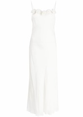 RIXO Benedetta rose-appliqué midi dress