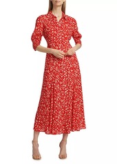 RIXO In The Spirit Of Palm Beach Bloom Floral Shirtdress
