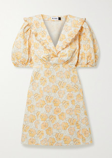 RIXO Kayla Ruffled Floral-print Cotton Mini Dress
