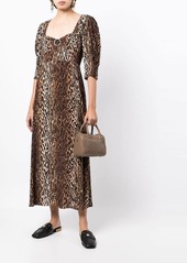 RIXO leopard-print midi dress