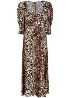 RIXO leopard-print midi dress