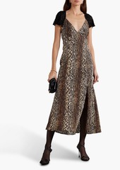 RIXO - Angelina cutout flocked leopard-print silk-crepe midi dress - Animal print - UK 6