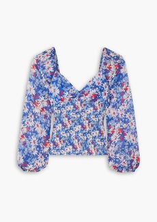 RIXO - Bridgette floral-print georgette blouse - Blue - UK 6