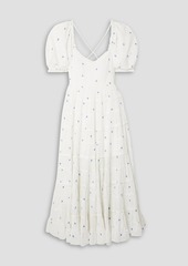 RIXO - Cannes tiered embroidered cotton maxi dress - White - UK 18
