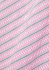 RIXO - Corsica shirred striped cotton-blend midi dress - Pink - UK 14