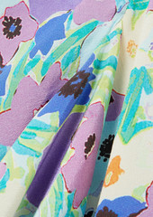 RIXO - Dani ruffled cutout floral-print silk crepe de chine dress - Purple - UK 8