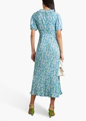 RIXO - Deia ruffled floral-print voile midi dress - Blue - UK 14