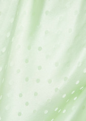 RIXO - Holly polka-dot silk-satin jacquard midi slip dress - Green - UK 10