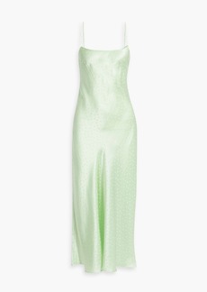 RIXO - Holly polka-dot silk-satin jacquard midi slip dress - Green - UK 6