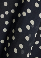 RIXO - Irene crochet-paneled polka-dot crepe de chine midi dress - Blue - UK 6