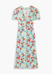 RIXO - Jackson floral-print crepe midi dress - Green - UK 14