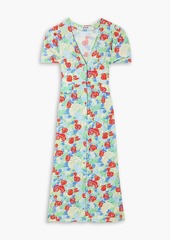 RIXO - Jackson floral-print crepe midi dress - Green - UK 8