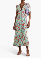 RIXO - Jackson floral-print crepe midi dress - Green - UK 8