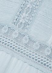 RIXO - Rosa crocheted lace-trimmed cotton maxi dress - Blue - UK 12