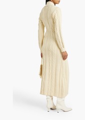 RIXO - Lexie cable-knit cotton-blend midi dress - White - UK 8