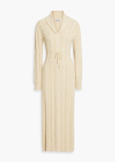 RIXO - Lexie cable-knit cotton-blend midi dress - White - UK 8
