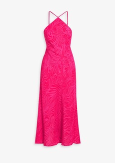 RIXO - Opal printed silk-crepe midi dress - Pink - UK 10
