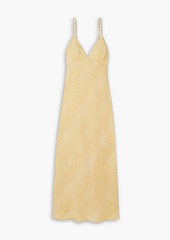 RIXO - Palermo zebra-print linen-blend midi dress - Yellow - UK 16