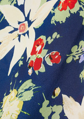RIXO - Paltrow glittered chiffon and floral-print silk-crepe maxi dress - Blue - UK 6