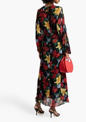 RIXO - Pia belted floral-print chiffon midi dress - Black - UK 16